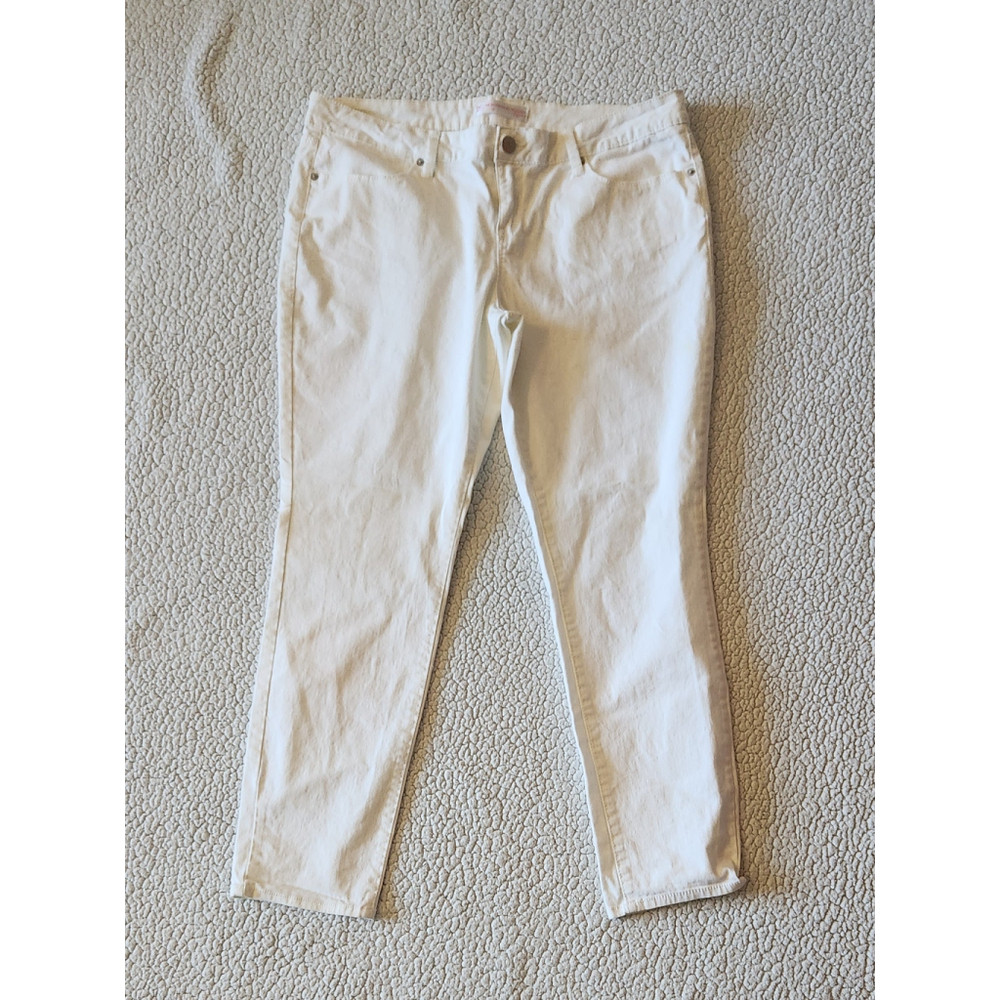 No Boundaries Denim Cotton Blend White High-Rise Straight-Leg Jeans